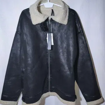 새상품 무스탕 자켓 XL 하르하무 B-3 플라이트 자켓 보아 안감