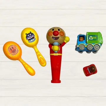 호빵맨 마이크 마라카스 수집차 자동차 완구 4점