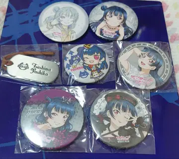 츠시마 요시코 캔뱃지 6개 세트와 메탈 참