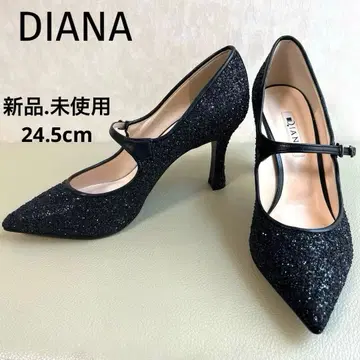 새상품 DIANA 글리터 펌프스 스틸레토 블랙 24.5cm
