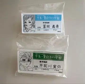 중고일관 키메츠 학원 명찰 토미오카 기유 시나즈가와 사네미 2점 세트