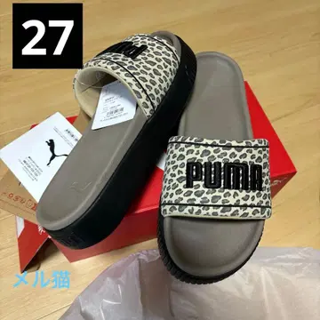 PUMA 27 통굽 샌들 플랫폼 레오파드 무늬 멜고양이