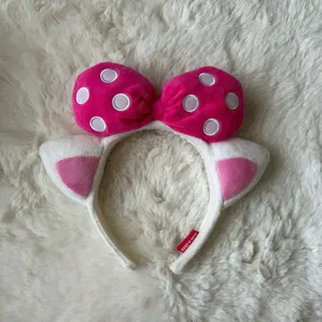 롯데월드 고양이 귀 리본 핑크 한국