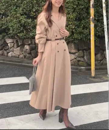 AMERI 트렌치 원피스 LONG COAT LIKE BELT DRESS