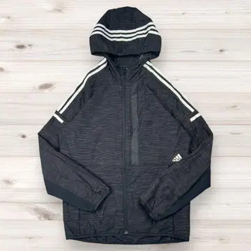 아디다스 골프 윈드 브레이커 차콜 L 풀 집업 3라인