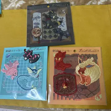 포켓몬 센터 한정판 이브이 컬렉션 자수 스티커 3종 세트 새상품