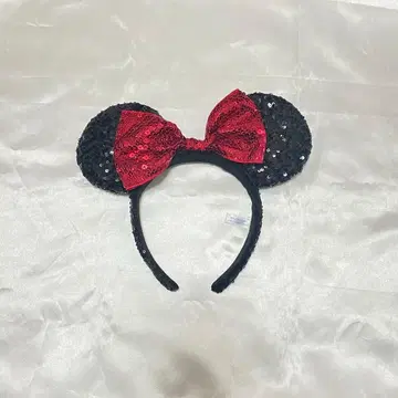 미니 마우스 귀 모양 머리띠 (블랙, 빨간색)