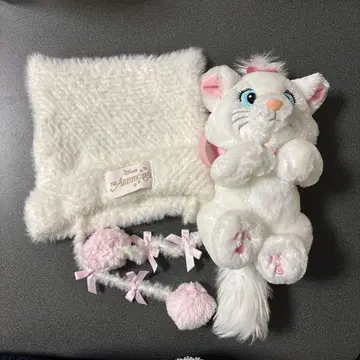 디즈니 마리 니트 캡 봉제 인형 미니백 세트