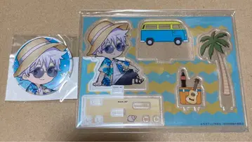 주술회전 마루쿠지 Aloha vibes 아크릴 스탠드 캔뱃지 고죠