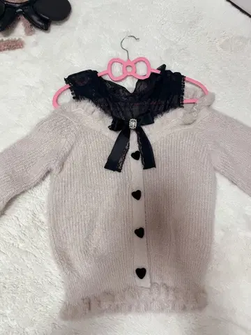 LIZ LISA 레이어드 어깨 트임 니트 핑크