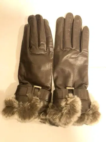 [ 가격 인하 중 ] 세레모네타 장갑, 퍼 부착, 브라운