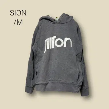 2939 [ SION ] 후드티 그레이 M 백 프린트 Jilion