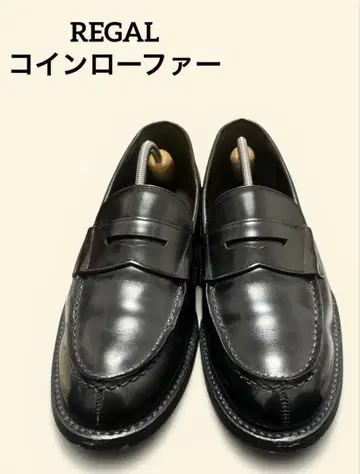 새상품급 [ REGAL ] 코인 로퍼 27cm 블랙 소가죽