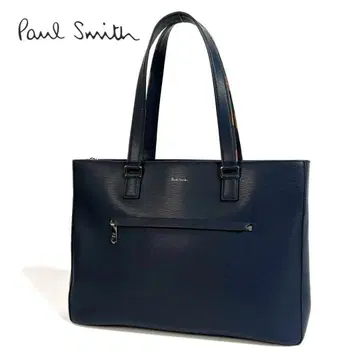 [ 컨디션 최상 ] 폴스미스 가죽 토트백 멀티 컬러 실버 금장 장식