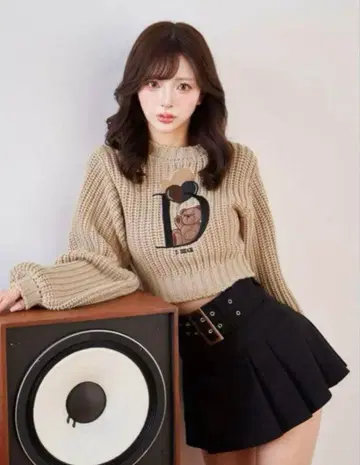 Darich D 베어 벌룬 니트탑