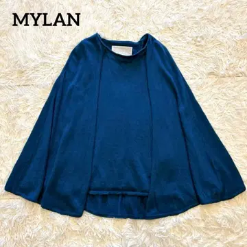[새상품급] MYLAN 마이랜 캐시미어 100% 케이프 니트 탱크탑 블루