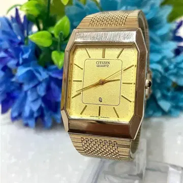 [새상품급] CITIZEN 스퀘어 일본제 JAPAN 쿼츠 손목시계 골드