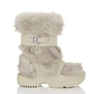 yello 퍼 롱 부츠 화이트 short fur boots