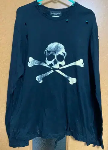 mastermind JAPAN 데미지 가공 해골 프린트 긴팔 티셔츠