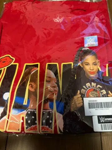 WWE 비앙카 블레어 T셔츠 L 빨간색