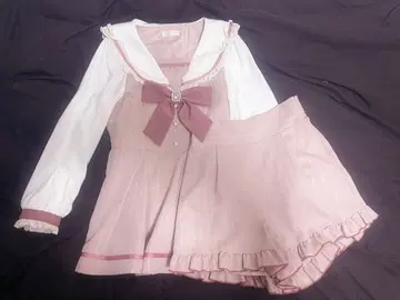 LIZLISA 세일러 카라 셋업 긴팔 핑크