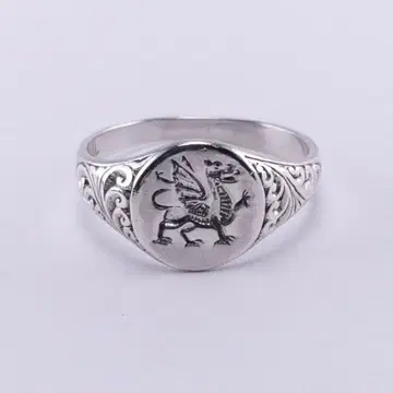 영국제 925 빈티지 드래곤 인탈리오 시그넷 반지 14호