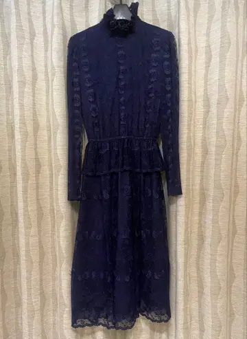 Slow Vintage 빈티지 네이비 레이스 포멀 원피스