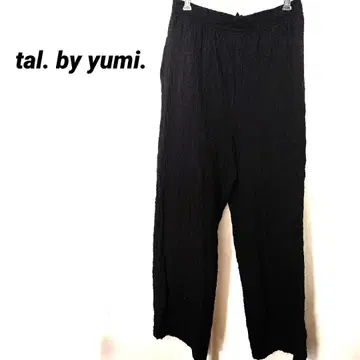 4299K 탈 바이 유미 부클레 자카드 팬츠 블랙 LL 와셔 주름 가공