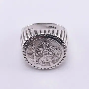 영국제 925 실버 성 크리스토퍼 코인 시그넷 반지 14호