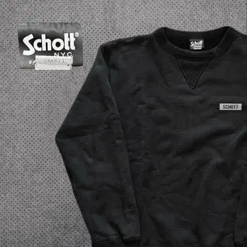 Schott 블랙 맨투맨 백프린트