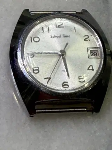 School Time 수동 와인딩 시계 실버 Seiko