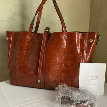 BARCOS 샤이닝 가죽 토트백 크로커다일 패턴 2way