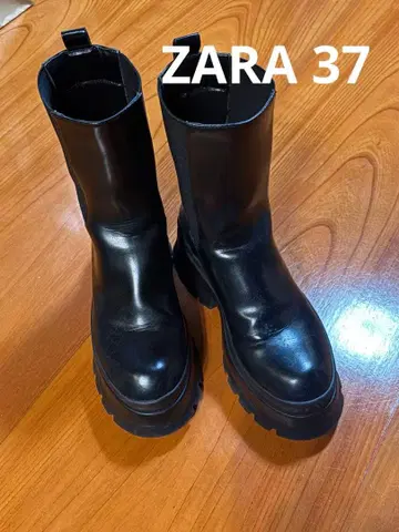 ZARA 37 통굽 사이드 고어 부츠