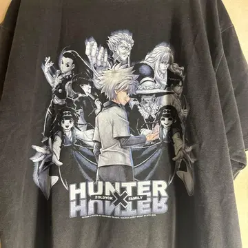 헌터헌터 T셔츠 페이드 블랙 키루아 L
