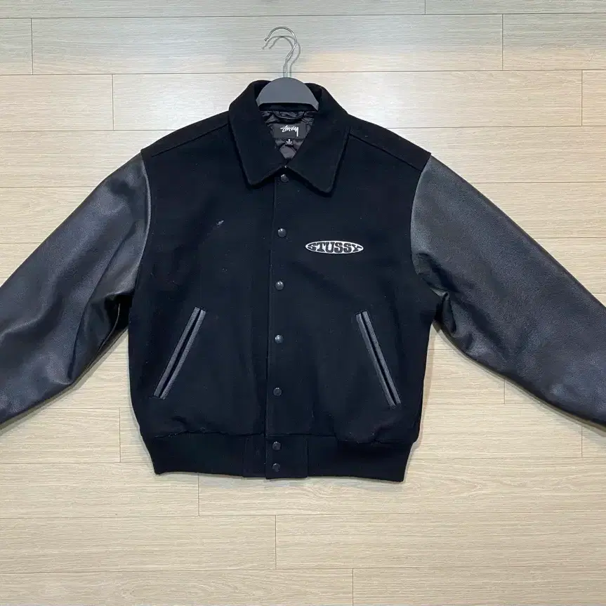 Stussy S Talk Melton Varsity Jacket Black | Bunjang Global