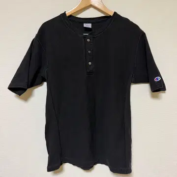챔피온 쉽스 별주 리버스 위브 헨리넥 반팔 블랙 L