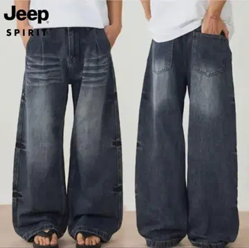 Jeep Spirit 다크 블루 와이드 팬츠