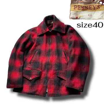 50s 헤라클레스 빨간색 체크 헌팅 자켓 size 40