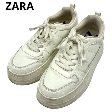 자라 ZARA 플랫폼 스니커즈 통굽 24.5cm 화이트