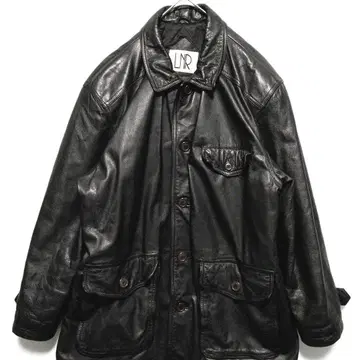 카우 레더 소가죽 가죽 하프 코트 퀼팅 가공 빈티지 구제 의류