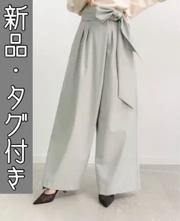 [ 새상품 택 포함 ] RANDA 빅 리본 사이드 턱 팬츠 민트