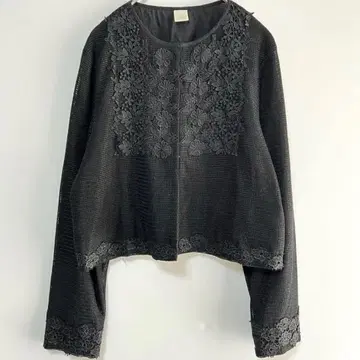 샹브르 드 샤름 레이스 가디건 메쉬풍 뜨개질