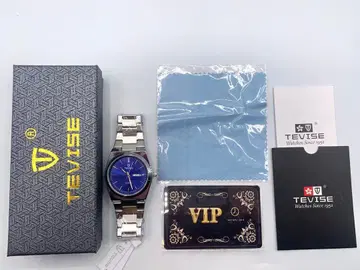 남성용 손목시계 쿼츠 블루 스테인리스 비즈니스 워치