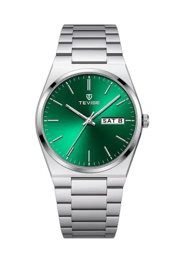 남성용 손목시계 쿼츠 그린 스테인리스 비즈니스