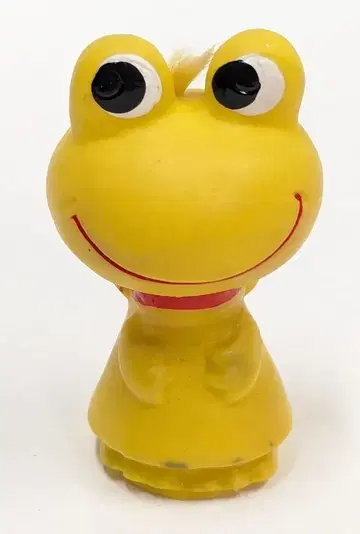 코와 케로짱 손가락 인형/옐로우 컬러/목 빨간색/끈 포함 50mm