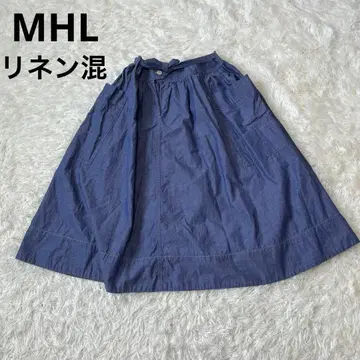 MHL 린넨 혼방 스커트 블루 마가렛호웰