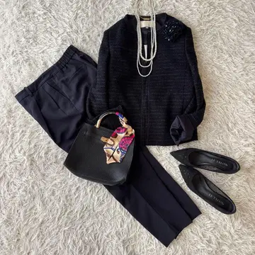 자유구 트위드 자켓 셋업 M 졸업식 세레모니