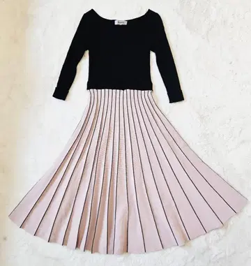 리랜드투어 니트 도킹 롱 원피스 펄