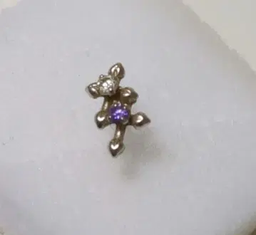 지르코니아 귀걸이 축에 K14WG 각인 귀걸이 받침 k14 각인