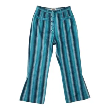 Hysteric Glamour 블루 스트라이프 플레어 팬츠